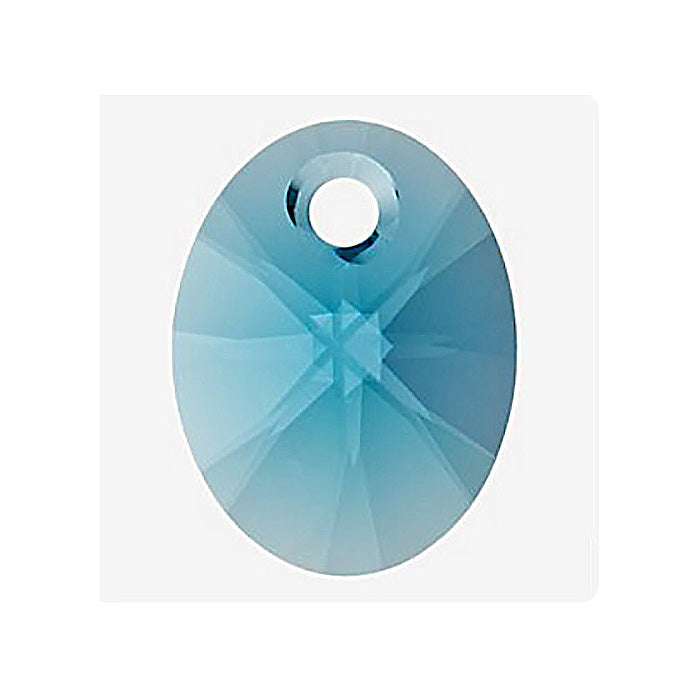 SWAROVSKI ELEMENTS pendant XILION oval 6028 crystal stone with hole Indicolite Glass Austria
