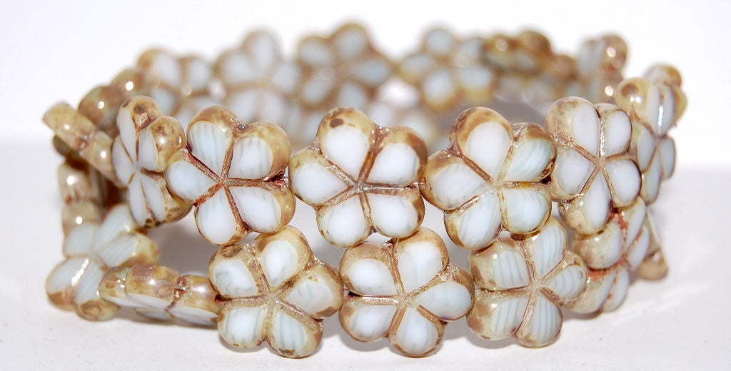 Table Cut Flower Beads, (46006B 43400), Glass, Czech Republic