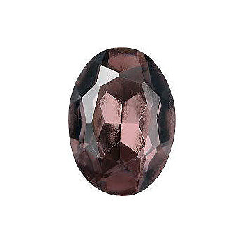 Oval Faceted Pointed Back (Doublets) Crystal Glass Stone, Violet 18 Transparent With Chrome (20000-Chr), Czech Republic