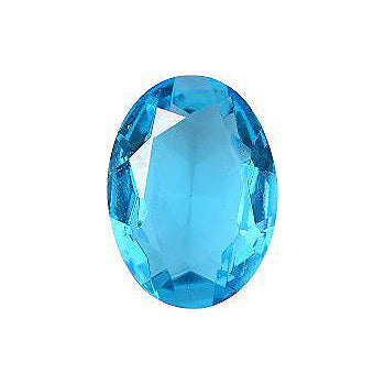 Oval Faceted Pointed Back (Doublets) Crystal Glass Stone, Aqua Blue 4 Transparent (60020), Czech Republic