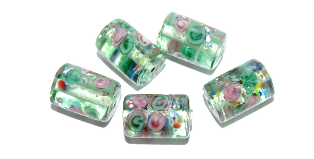 Czech Glass Hand Made Roller Tube Lampwork Beads, (A), Glass, Czech Republic