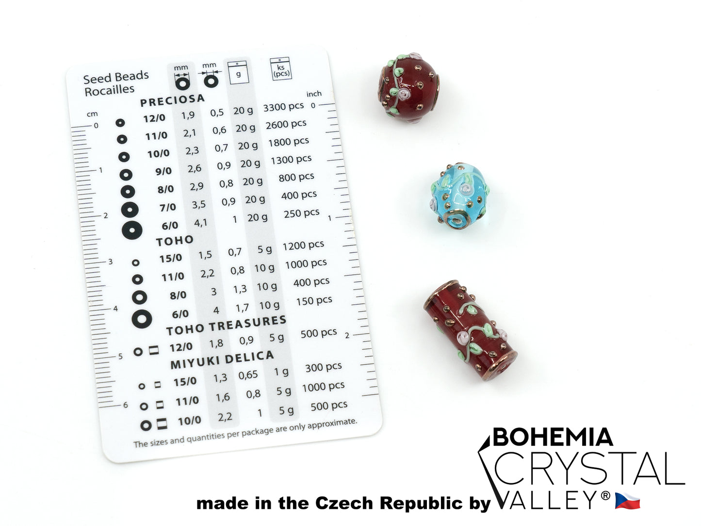 30 pcs Lampwork Beads 507 / Round (271-19-001), Handmade, Preciosa Glass, Czech Republic