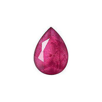 Pear Faceted Flat Back Crystal Glass Stone, Pink 22 With Silver (703590-K), Czech Republic