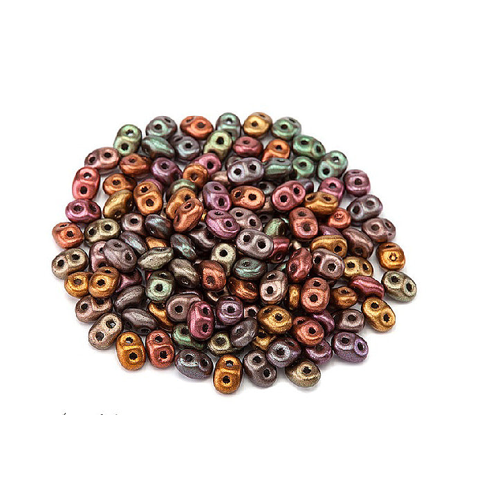 Matubo Superduo 2-hole czech pressed glass beads Matte Metallic Bronze Glass Czech Republic