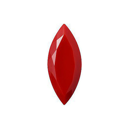 Navette Faceted Pointed Back (Doublets) Crystal Glass Stone, Red 7 Opaque (93180), Czech Republic