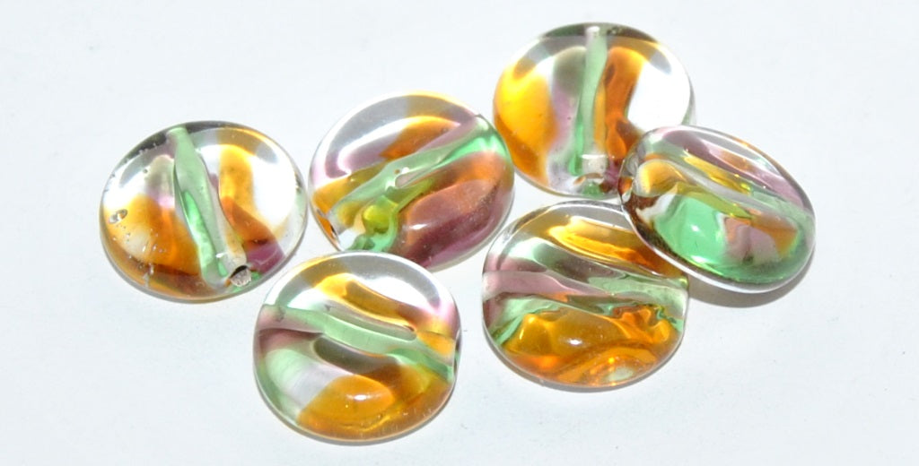 Disk Lampwork Glass Handmade Beads, (D), Glass, Czech Republic