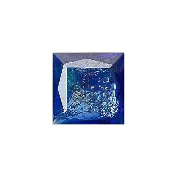 Square Faceted Pointed Back (Doublets) Crystal Glass Stone, Blue 7 Mexico Opals (Mex-22), Czech Republic