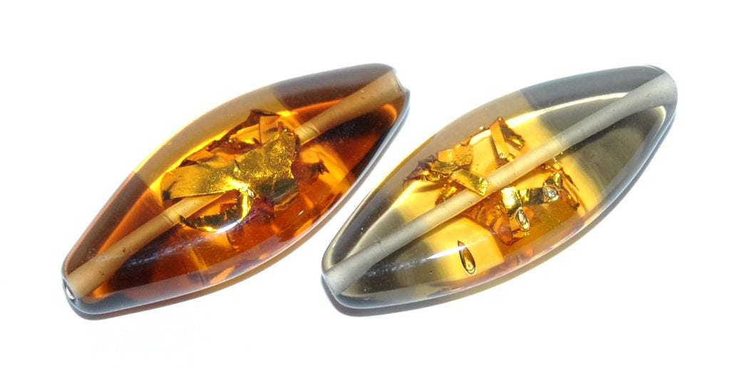 Oval Lampwork Glass Handmade Beads, (H), Glass, Czech Republic