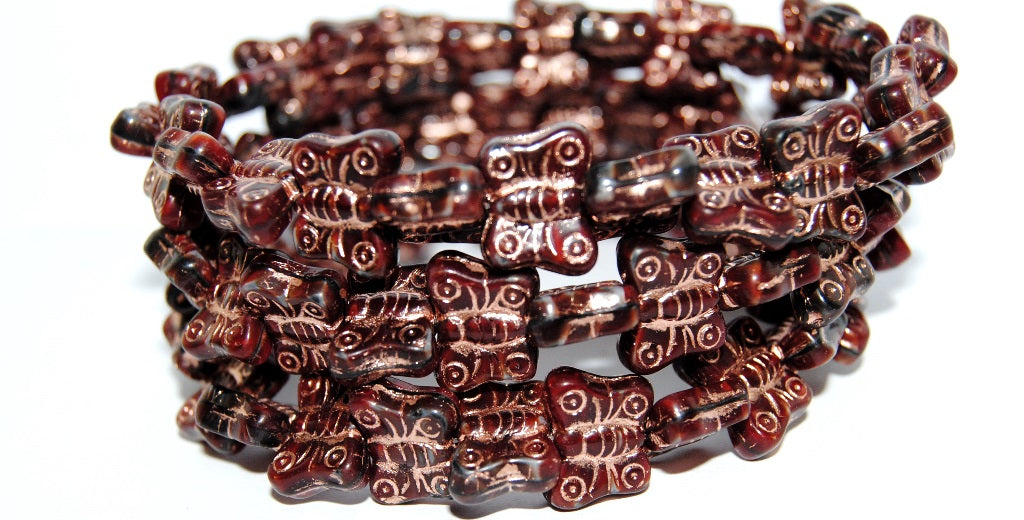 Butterfly Pressed Glass Beads, (26907 54200), Glass, Czech Republic