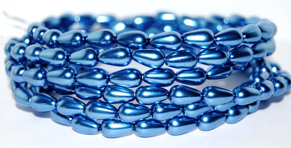 Pear Drop Pressed Glass Beads, 70037 (70037), Glass, Czech Republic