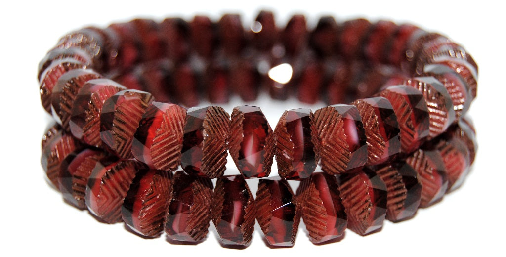 Faceted Cathedral Fire Polished Glass Beads, 6708 Bronze (6708 14415), Glass, Czech Republic