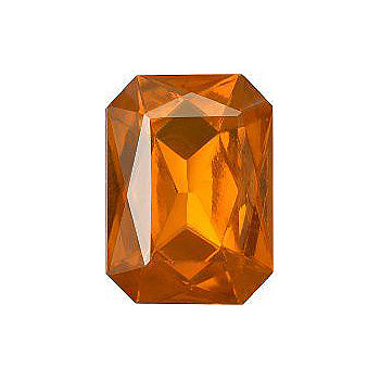 Octagon Faceted Pointed Back (Doublets) Crystal Glass Stone, Orange 3 Transparent With Aluminium (90000-Al), Czech Republic