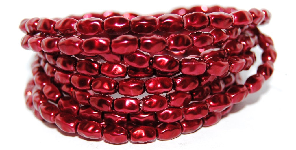 Olive Oval Pressed Glass Beads, 70499 (70499), Glass, Czech Republic