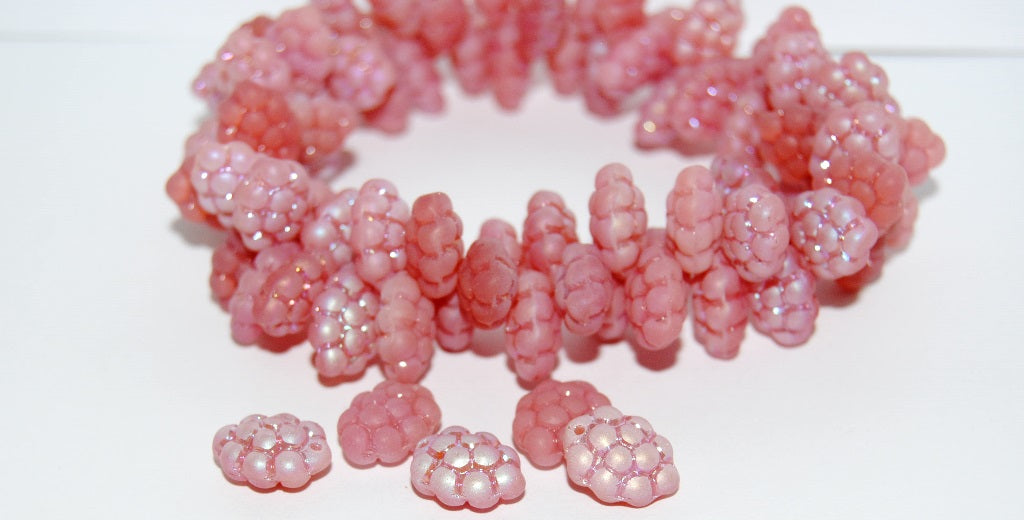Grape Fruit Pressed Glass Beads, (71010B Abm), Glass, Czech Republic