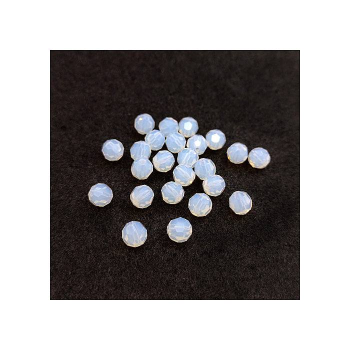 PRECIOSA MC Bead Round Faceted Fire Polished White Opal Glass Czech Republic