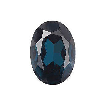 Oval Faceted Pointed Back (Doublets) Crystal Glass Stone, Blue 13 Transparent With Aluminium (30330-L-Al), Czech Republic