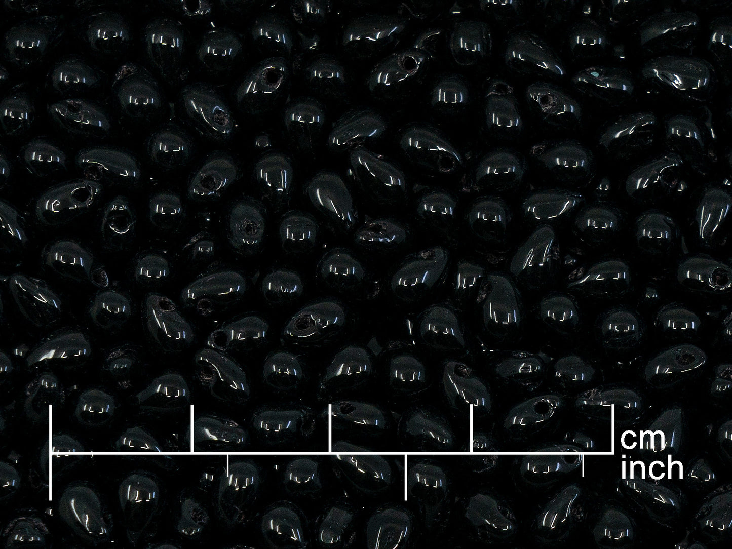 OUTLET 10 grams Drop Beads, 4 x 6 mm, Black (23980), Glass, Japan