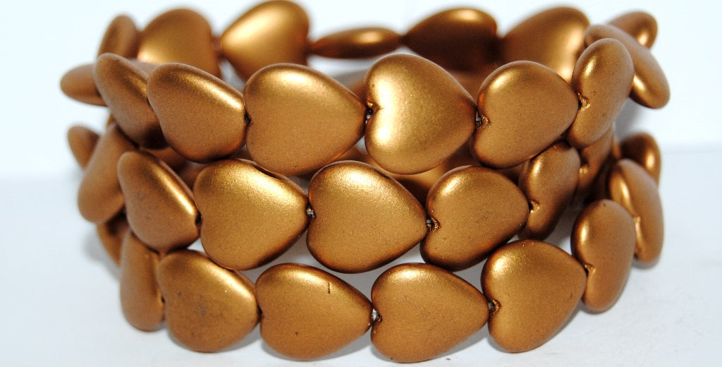 Heart Pressed Glass Beads, 1740 (1740), Glass, Czech Republic