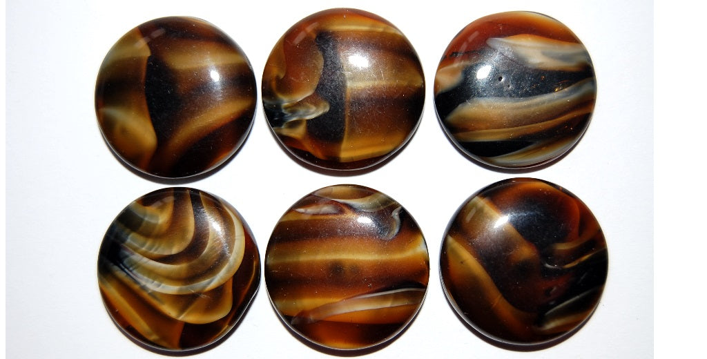 Cabochon Round Flat Back, (), Glass, Czech Republic