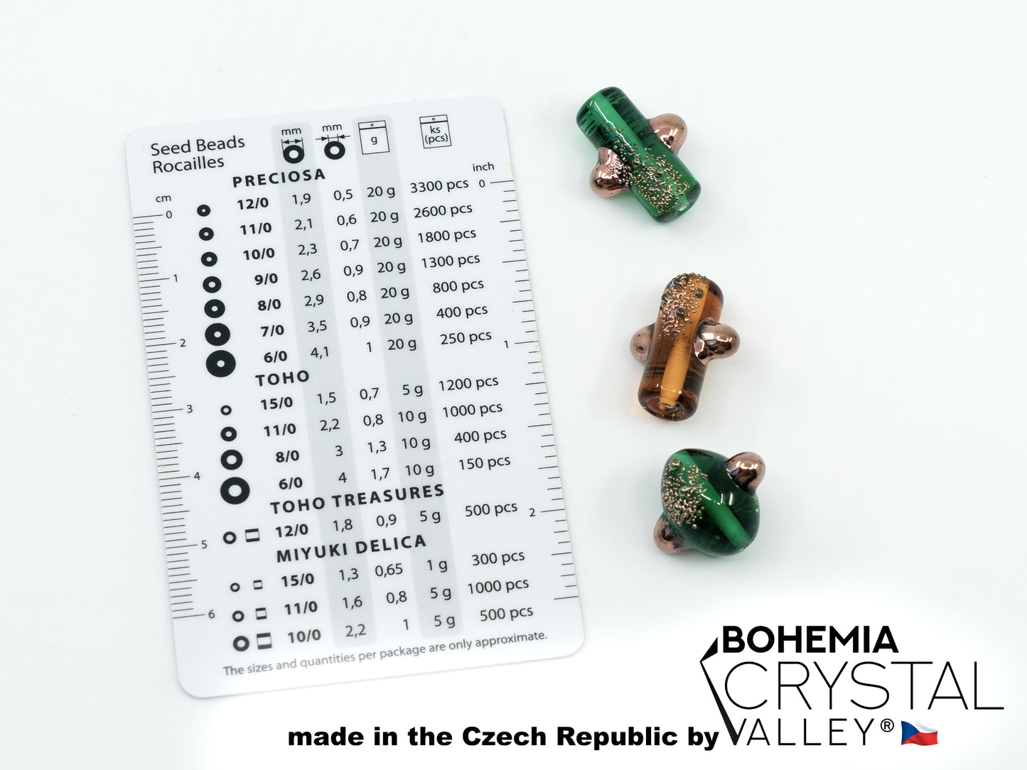 30 pcs Lampwork Beads 530 / Cylinder (271-40-001), Handmade, Preciosa Glass, Czech Republic