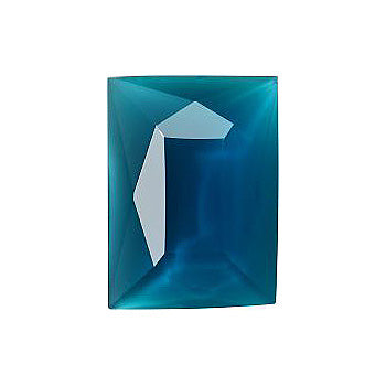 Rectangle Faceted Pointed Back (Doublets) Crystal Glass Stone, Aqua Blue 11 Milky Colours (04030-60070-K), Czech Republic