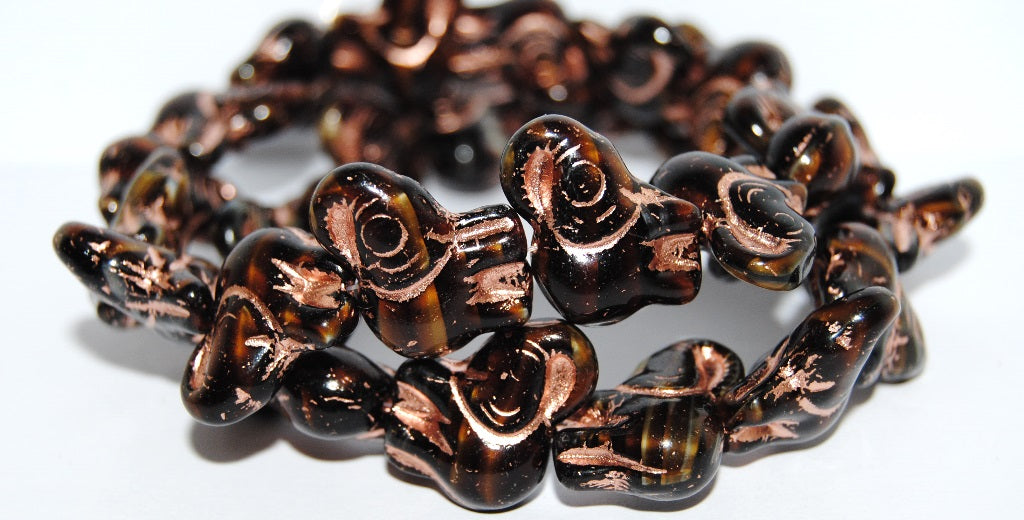 Elephant Animal Pressed Glass Beads, (26117 54200), Glass, Czech Republic