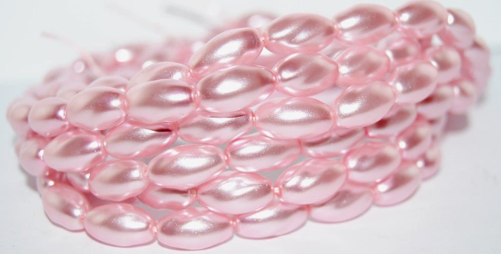 Olive Oval Pressed Glass Beads, 70475 (70475), Glass, Czech Republic