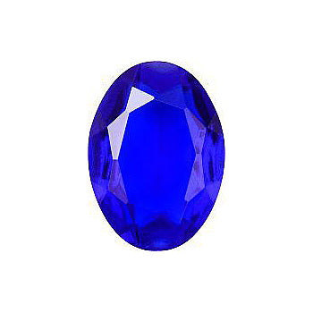 Oval Faceted Pointed Back (Doublets) Crystal Glass Stone, Blue 1 Transparent (30070), Czech Republic