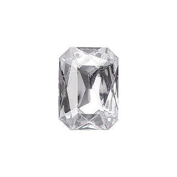 Octagon Faceted Pointed Back (Doublets) Crystal Glass Stone, White 4 Transparent With Gold Foil (000300-Gf), Czech Republic