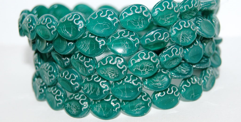 Tear Oval Pressed Glass Beads, (52050 54201), Glass, Czech Republic