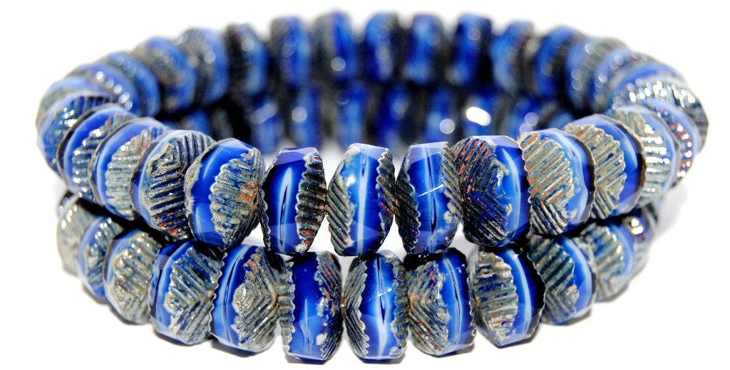 Faceted Cathedral Fire Polished Glass Beads, (37005 43400), Glass, Czech Republic