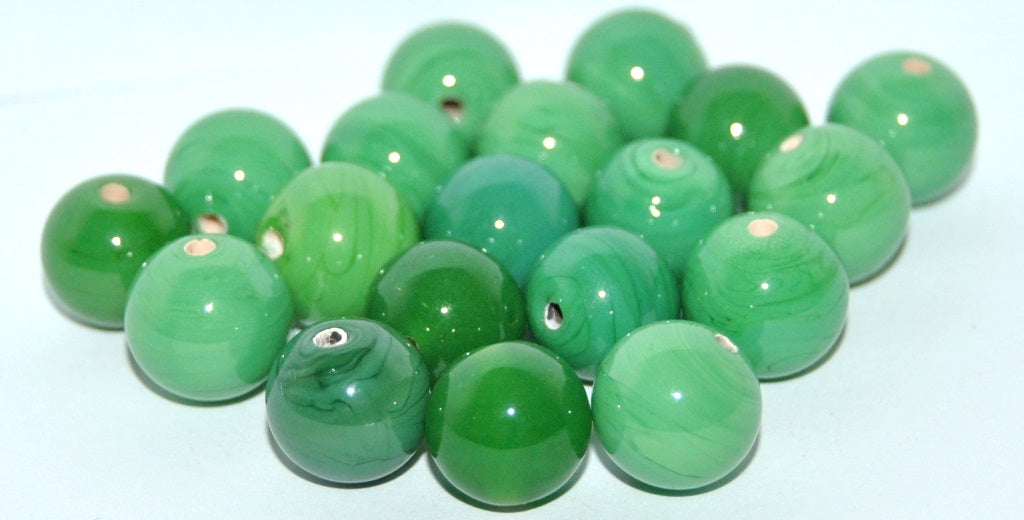 Czech Glass Hand Made Round Lampwork Beads, (G), Glass, Czech Republic