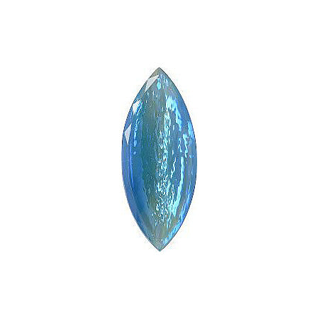Navette Faceted Pointed Back (Doublets) Crystal Glass Stone, Aqua Blue 4 Mexico Opals (16317), Czech Republic