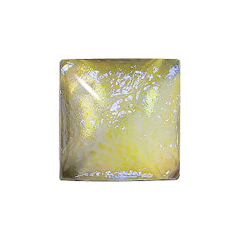 Square Cabochons Flat Back Crystal Glass Stone, Light Green 1 Mexico Opals (Mex-25), Czech Republic