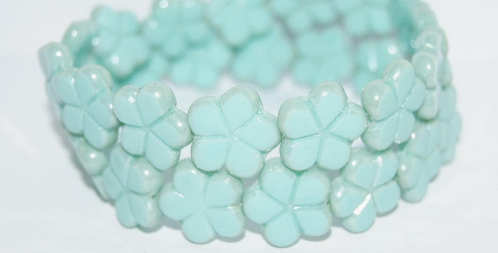 Table Cut Flower Beads, Blue Hematite (63010 14400), Glass, Czech Republic