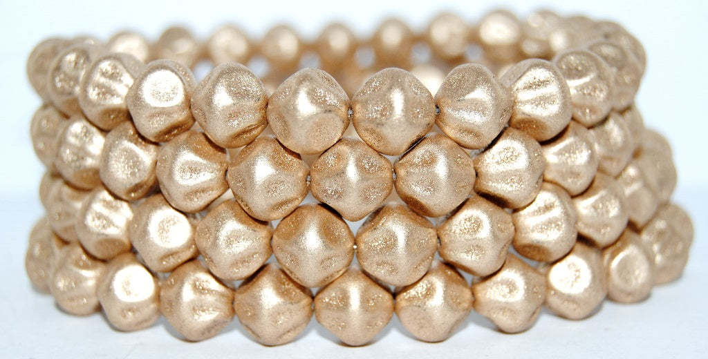 Shaped Pressed Glass Beads, Gold Colored (1710), Glass, Czech Republic