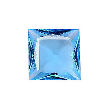Square Faceted Pointed Back (Doublets) Crystal Glass Stone, Aqua Blue 1 Transparent (30000), Czech Republic