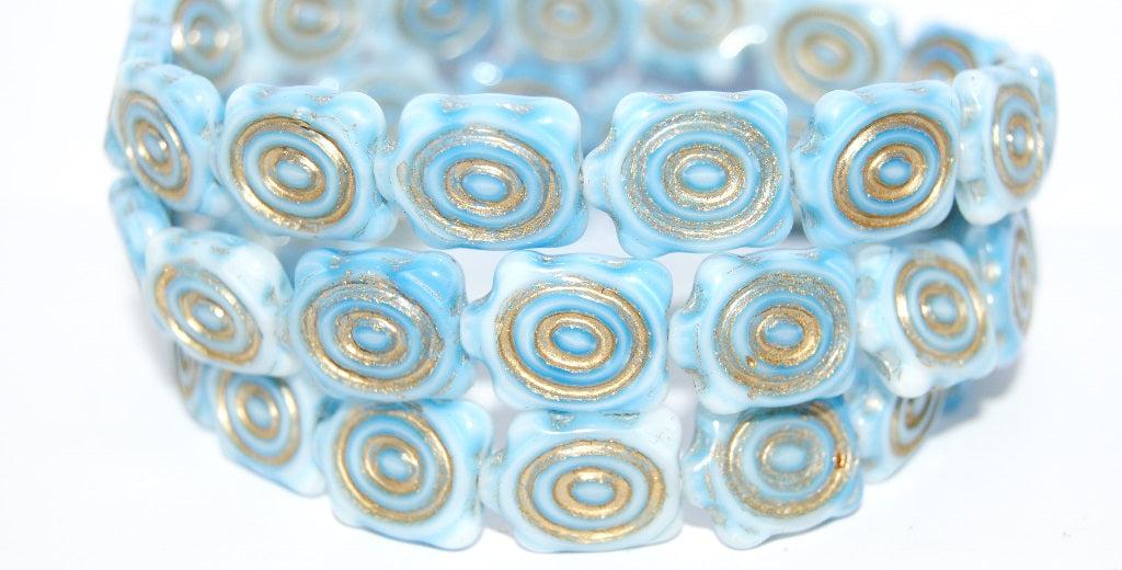 Spiral Turtle Pressed Glass Beads, (65000 54202), Glass, Czech Republic