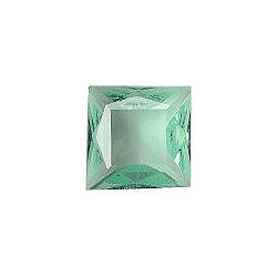Square Faceted Pointed Back (Doublets) Crystal Glass Stone, Light Green 4 Transparent (50570), Czech Republic