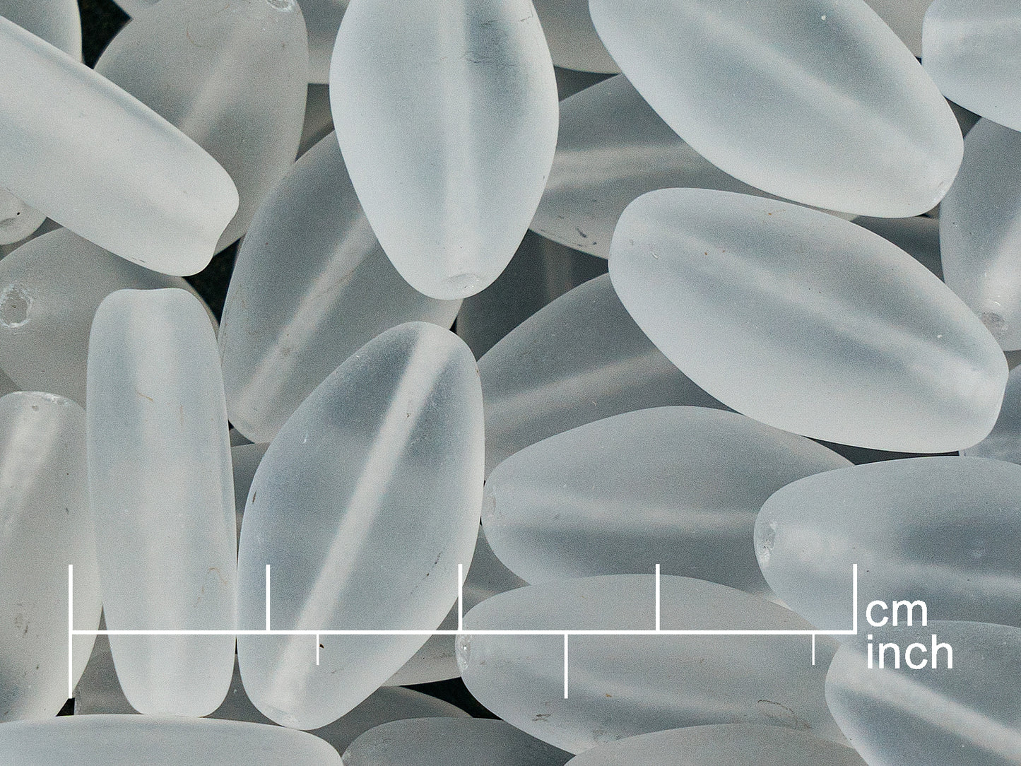 OUTLET 250g Pressed Czech Glass Beads, 22 x 12 mm, Crystal Matte (111-30153-22x12-00030-84110)