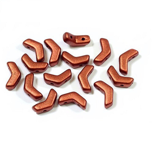 Arrow Czech 2-hole glass beads Copper Glass Czech Republic