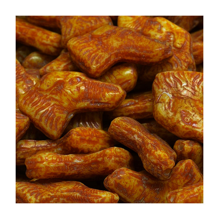 Pressed Czech glass beads dog head Brown Glass Czech Republic