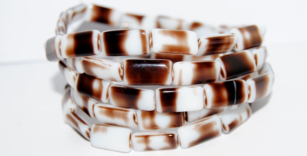 Rectangle Pressed Glass Beads, 16010 (16010), Glass, Czech Republic