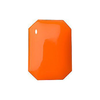 Octagon Cabochons Pointed Back Crystal Glass Stone, Orange 1 Opaque (93130), Czech Republic