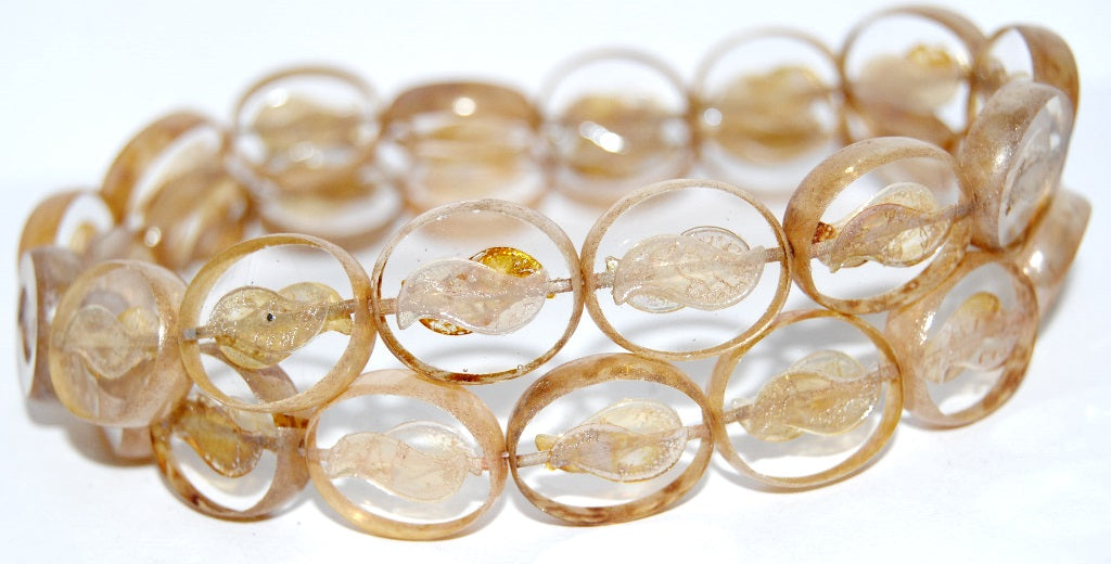 Table Cut Oval Beads With Tilda, Crystal 86800B (30 86800B), Glass, Czech Republic