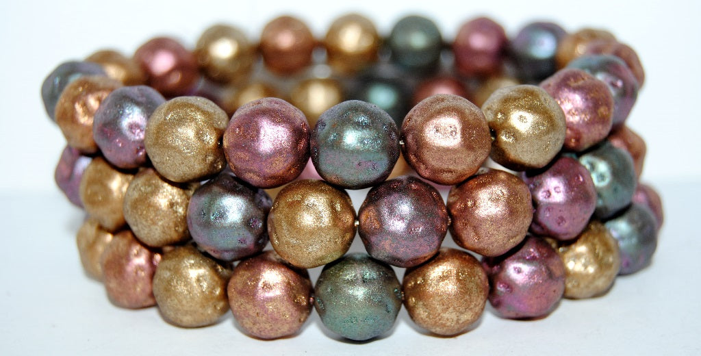 Round Pressed Glass Beads Orange Fruit, 1620 (1620), Glass, Czech Republic