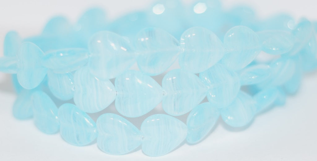 Heart Pressed Glass Beads, 8611 (8611), Glass, Czech Republic