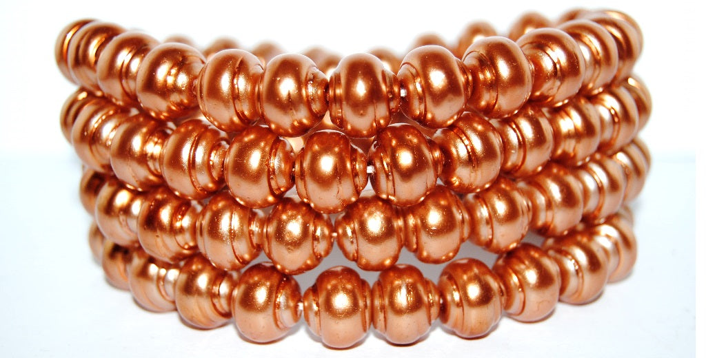 Round Snail Shell Pressed Glass Beads, 70016 (70016), Glass, Czech Republic