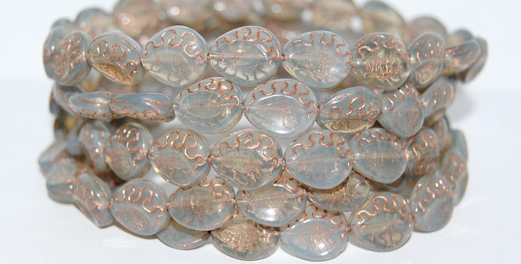 Tear Oval Pressed Glass Beads, (41000 54200), Glass, Czech Republic