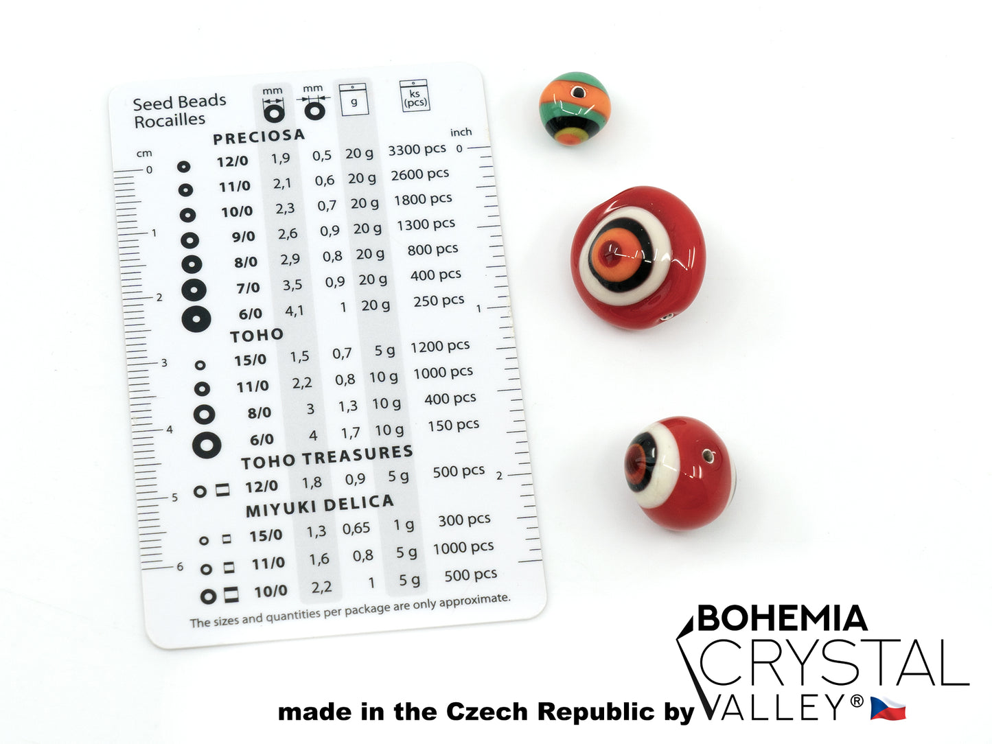 30 pcs Lampwork Beads 518 / Flat Round (271-70-008), Handmade, Preciosa Glass, Czech Republic